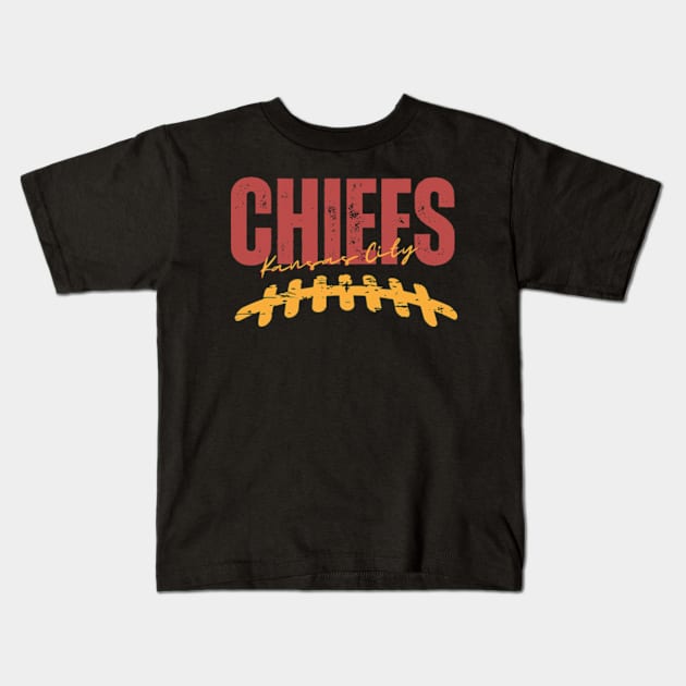 chiefs football Kids T-Shirt by soft and timeless